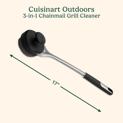 Cuisinart Grill Renew Steam Cleaner Brush, Bristle Free Cleaning Brush for All Grills, Perfect Worry-Free Grill Brush Accessories for BBQ, Clean Cast Iron Grates, Stainless Steel, Porcelain
