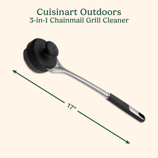 Cuisinart Grill Renew Steam Cleaner Brush, Bristle Free Cleaning Brush for All Grills, Perfect Worry-Free Grill Brush Accessories for BBQ, Clean Cast Iron Grates, Stainless Steel, Porcelain