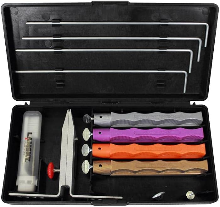 Lansky 4-Stone Deluxe Diamond System | Precision Knife Sharpening Kit