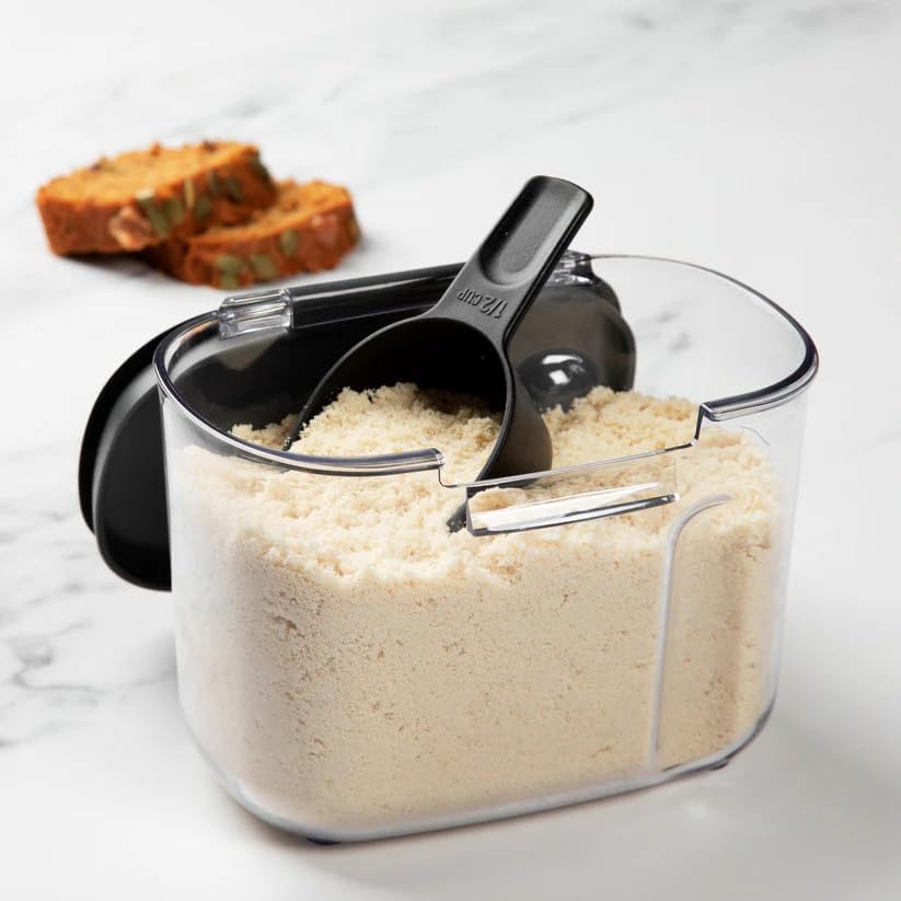 Progressive International ProKeeper+ Clear Plastic Airtight Food Baker's Kitchen Storage Organization Container Canister Set with Magnetic Accessories, 2- Piece Set (Grain 2.5-Quart)