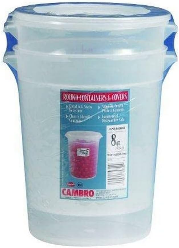 Cambro 1-Quart Round Food-Storage Container with Lid, Set of 3