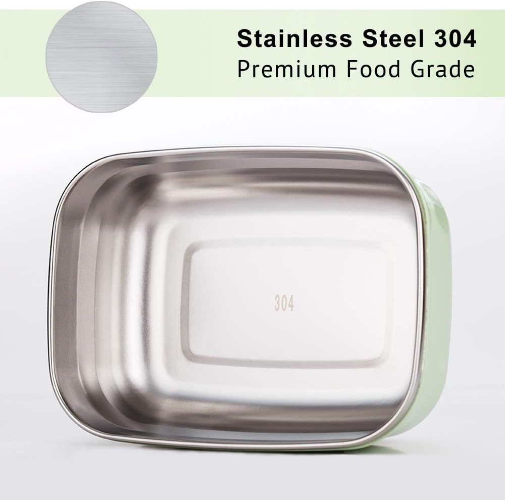Lille Home Leak Proof Stainless Steel Lunch Snack Containers Set - Ideal for Educational Settings and Daycare - Nesting Trio with Silicone Lids - 47oz+30oz+16oz - Pink