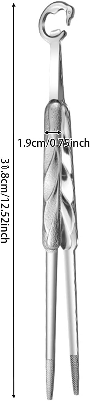 12.5" Stainless Steel Kitchen Tweezer Silver Versatile Grill Tong