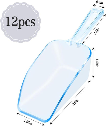 6 PCS Clear Plastic Ice Scoop(7.6 Inch) for Freezer Food Coffee Popcom Flour Dry Goods Simple Mini Ice Cube Shovel Scoopers Laundry Spoons Freezer Bucket Bin Containers Maker Machine Kitchen Pick