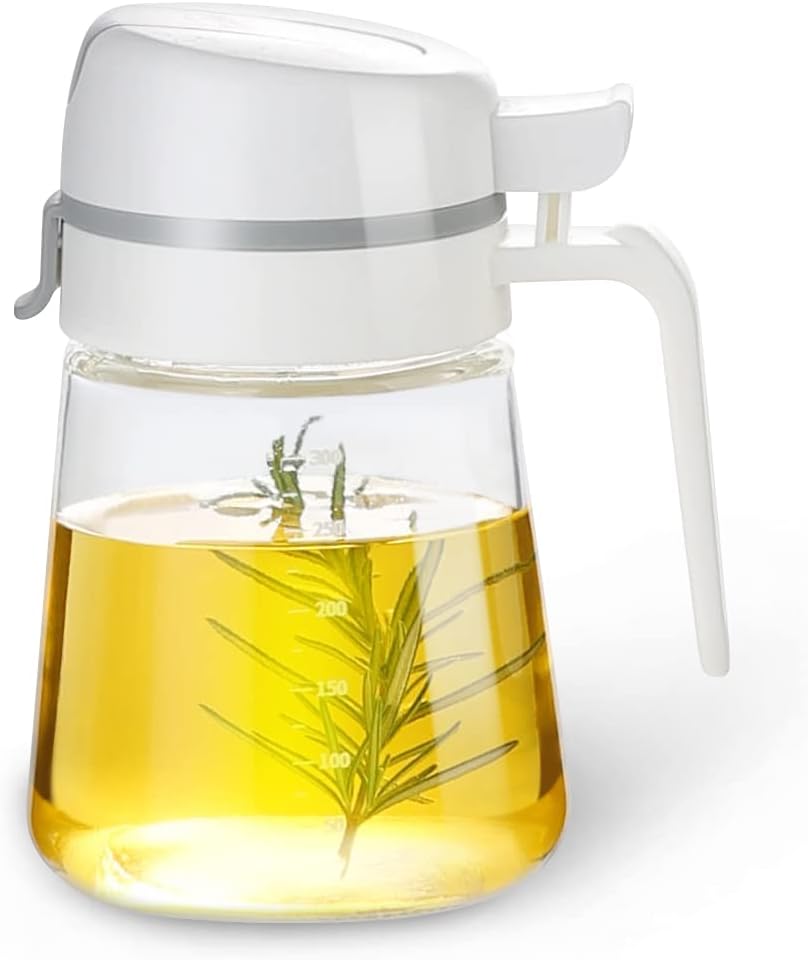 Oil Dispenser Bottle, 22oz Glass Oil Bottle with Scale, Kitchen