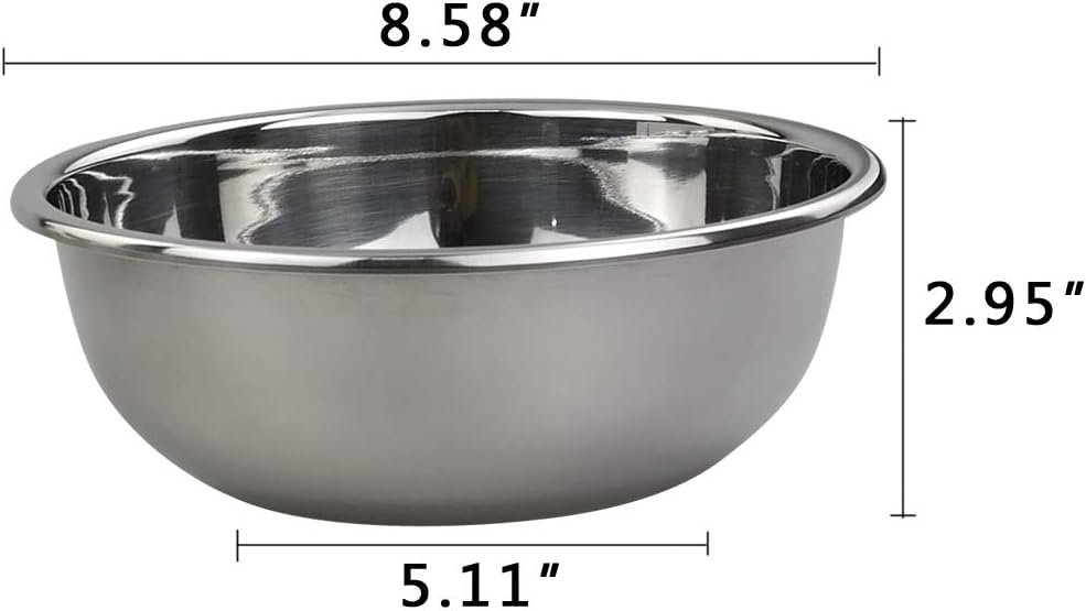 18/10 Stainless Steel Mixing Bowls, Nesting Bowls for Meal Prep, Serving, Baking, Set of 4