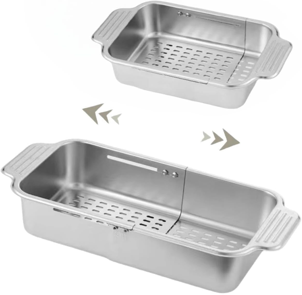 Extendable Over the Sink Colander Strainer Basket, Stainless Steel Retractable Kitchen Sink Basket - Wash Vegetables, Fruits, Drain Pasta and Dry Dishes XL (XL)