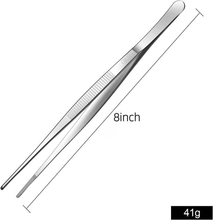 Aniso 6 Inches Stainless Steel garden tweezers | Precision Serrated, Non-slip handle For Hand-Made，succulent，Pick up an ice cube Kitchen and Dining Room