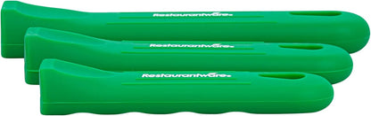 Restaurantware Silicone Pan Handle Cover Set 1-Count Heat-Resistant Removable Pan Handle Grips, Ergonomic Non-Slip Green Handle Protectors for Fry Pans and Sauce Pans