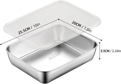 Stainless Steel Grilling Prep and Serve Tray, BBQ Platter, Grilling for Cooked and Raws Meat Fridge Food Storage BBQ Platter for Raws and Cooked Food