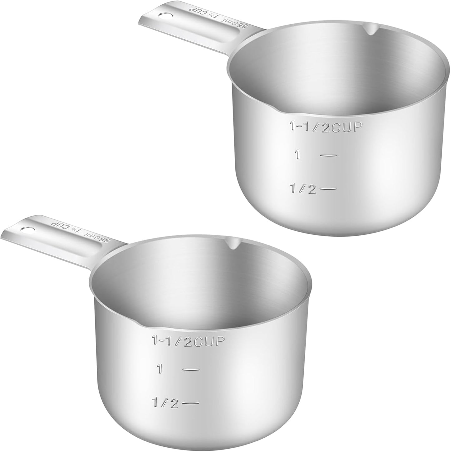 1PCS 3/4Cup (180ml, 6oz) Single Measuring Cup, Stainless Steel Measure Scoop, Metric and US Measurement, Dishwasher Safe