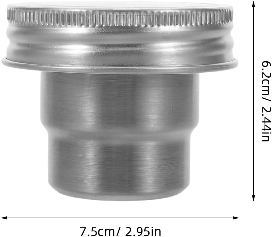 Ipetboom 2 Sets Mason Jar Divider Cup with Stainless Steel Lid - 70ml Meal Prep Salad Dressing Container Insert for Veggies Snacks Sealing Lid Fits Regular Mason Jars
