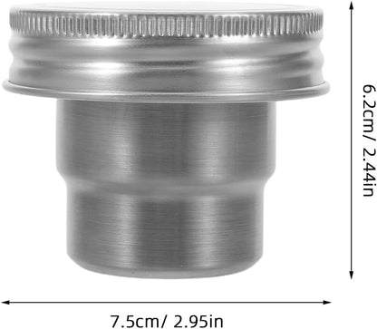Ipetboom 2 Sets Mason Jar Divider Cup with Stainless Steel Lid - 70ml Meal Prep Salad Dressing Container Insert for Veggies Snacks Sealing Lid Fits Regular Mason Jars