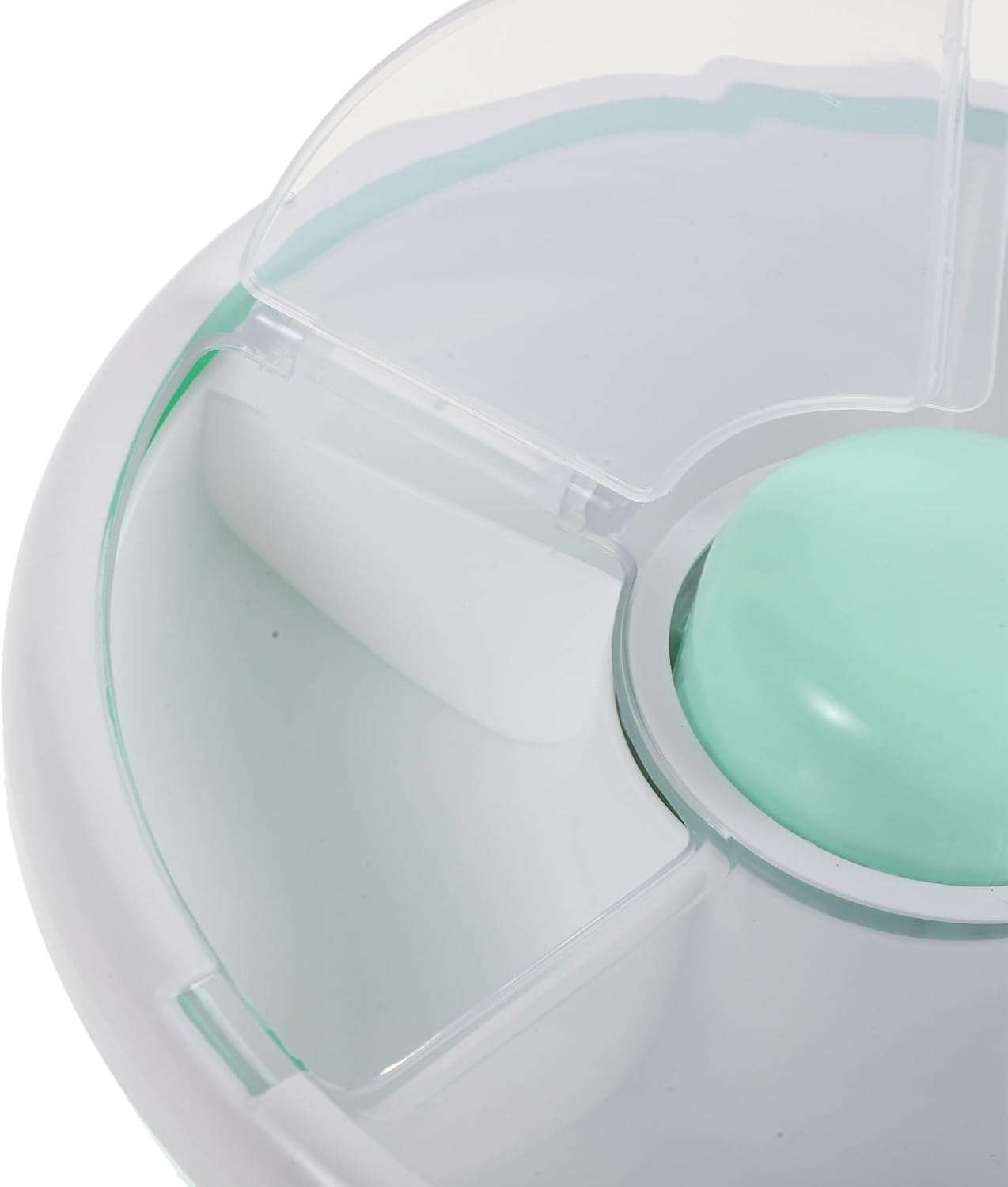 Compartmentalized Snack Tray with Lid, Portable Rotating Kids Snack Container for Dry Fruits, Candies, Crackers, Great for Picnics, Travel, Parties Pink