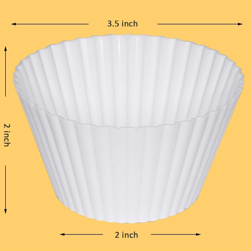 Extra Large Silicone Cupcake Muffin Cups 12 Pack, 3.54 Inch Muffin Liners, Reusable Jumbo Silicone Baking Cups Easy to Clean, Great for Cupcake, Mousse(Multicolor)