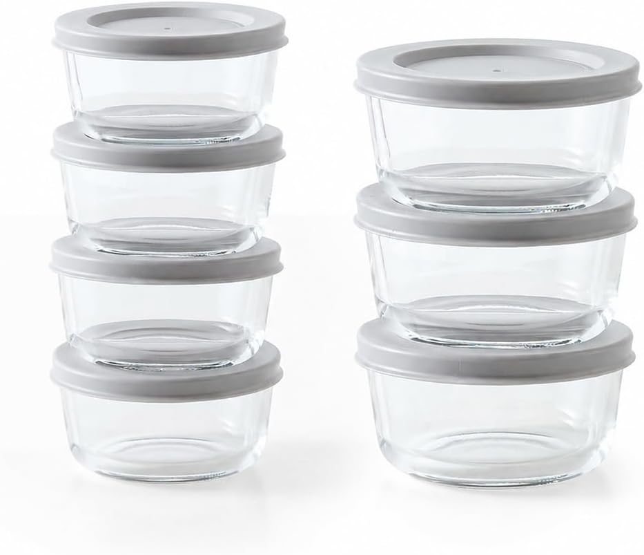 6-Piece Glass Food Storage Containers Set (3 Containers + 3 BPA-Free Lids) | 2-Cup, Leakproof | Microwave, Freezer, Oven & Dishwasher Safe | Ideal for Meal Prep & Pantry Organization, Pistachio