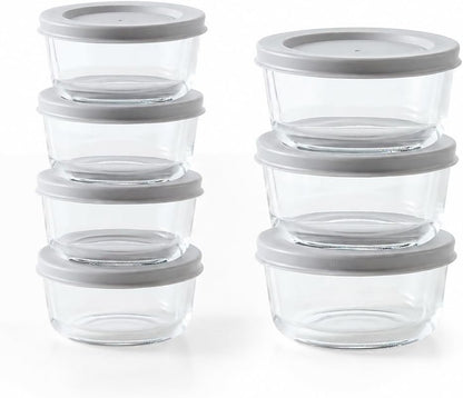 6-Piece Glass Food Storage Containers Set (3 Containers + 3 BPA-Free Lids) | 2-Cup, Leakproof | Microwave, Freezer, Oven & Dishwasher Safe | Ideal for Meal Prep & Pantry Organization, Pistachio