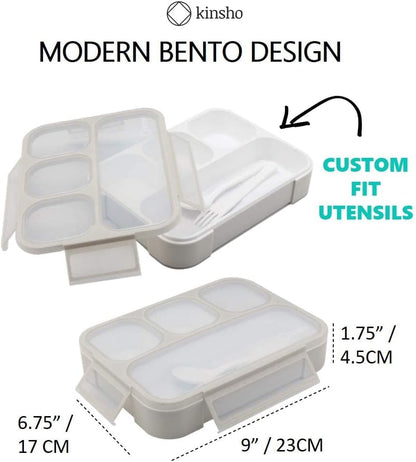 Bento Lunch Box for Kids or Adults, Snack Containers for Boys, Girls, School Daycare Work, 3 Divided Compartments Meal Planning Portion Control, BPA-Free Boxes, Utensils | Blue Purple 2 pack