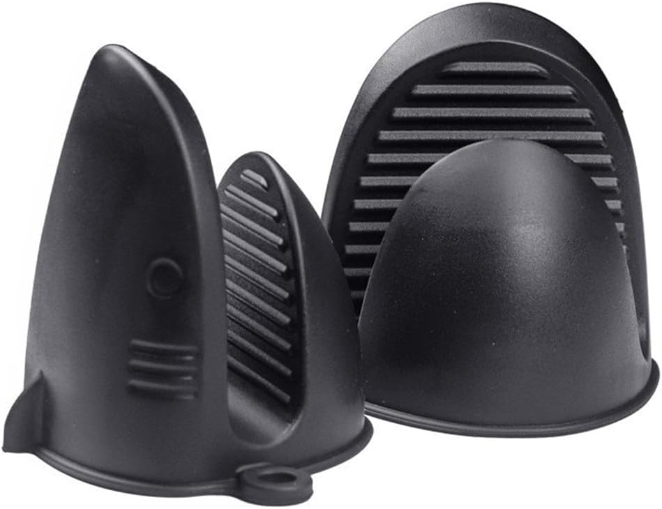 Oven Mitts，Mini Oven Gloves Silicone Heat Resistant Cooking Pinch Mitts Potholder for Air Fryer Kitchen Cooking & Baking (Grey)