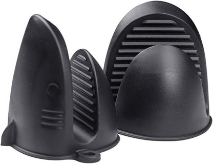 Oven Mitts，Mini Oven Gloves Silicone Heat Resistant Cooking Pinch Mitts Potholder for Air Fryer Kitchen Cooking & Baking (Grey)