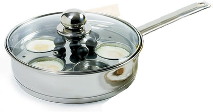 Norpro Stainless Steel Egg Poacher/Skillet Set, 10", Silver, 1 Liters