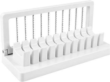 Large Banana Slicer with 304 Stainless Steel Blade, Multi Fruit & Egg Slicer for Hot dog, Hard Boiled Eggs, Strawberry, Cheese, Butter, Easy One Press Fruit Slicer for Kitchen