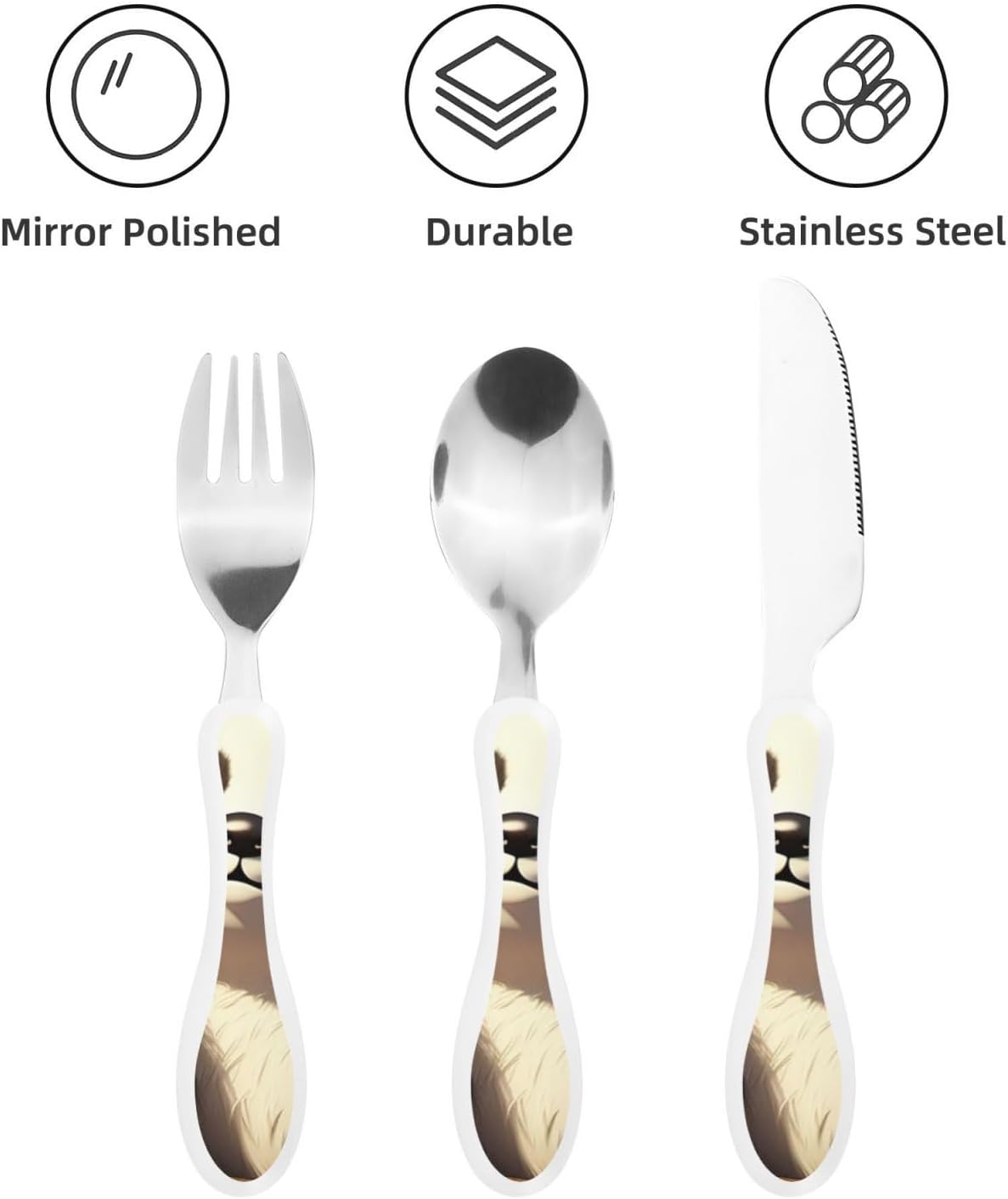 3-Piece Kids Silverware Set With Storage Case, Stainless Steel Reusable Children Safe Knife Spoon Fork Set Blue Active Girl Running Sunset Children Flatware Set For Kids Lunch Box - Colors C