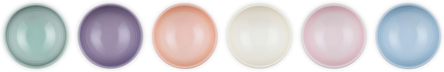 Le Creuset Stoneware Set Of 6 Vancouver Pinch Bowls, Pastel Multi Color