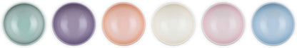 Le Creuset Stoneware Set Of 6 Vancouver Pinch Bowls, Pastel Multi Color