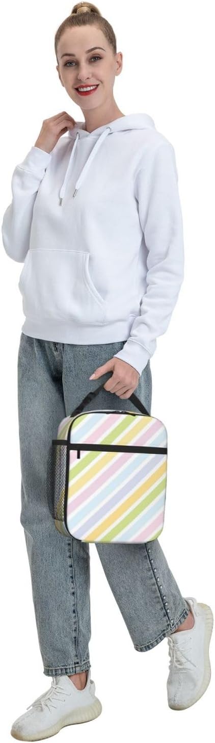 70s Retro Mushroom Floral Insulated Lunch Bag Reusable Cooler Lunch Box Portable Leakproof Thermal Container Tote Bags for Girls Boys School Travel