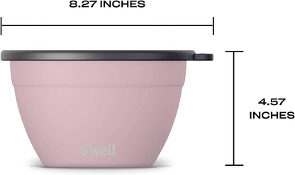 S'well Stainless Steel Salad Bowl Kit 64oz, Peacock Blue, Comes with 2oz Mini Canister and Removable Tray for Organization, Leakproof, Easy to Clean, Dishwasher Safe
