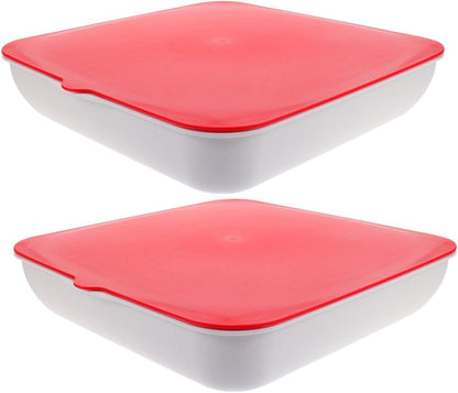 2-piece Snack Tray Organizer Divided Serving Tray Lid Fruit Plate Storage Box for Nuts Snack Plates Veggie