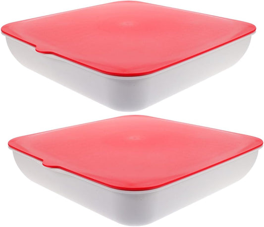 2-piece Snack Tray Organizer Divided Serving Tray Lid Fruit Plate Storage Box for Nuts Snack Plates Veggie