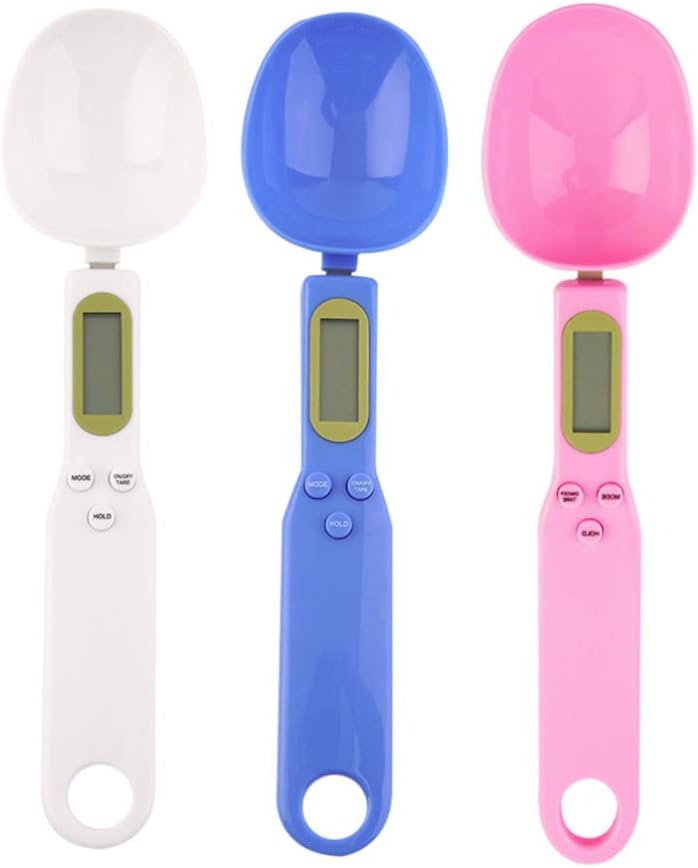 Food Scale Spoon, Digital Kitchen Scale High Precision Small Scale with Tare Function Weighing and Measuring Dry Liquid Ingredient Milk Tea Flour Medicine 1.1lb/500g(0.1g), C52 White