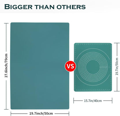 Extra Large Silicone Mat, 31.5x23.6 Inch Heat Resistant Mat for Kitchen Counter, Non Stick Silicone Baking Mat for Dough and Pastry, Thick Silicone placement Countertop Protector, Black countertop mat