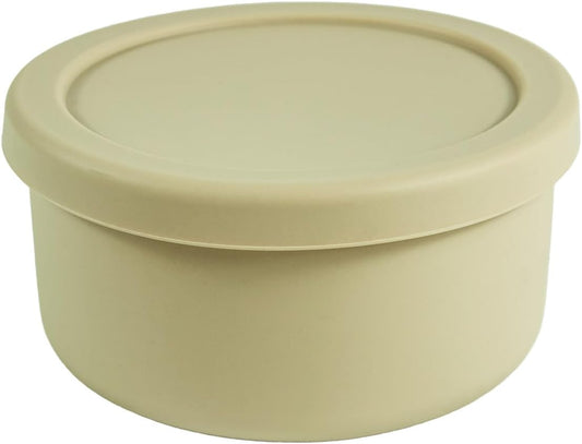 24oz Silicone Food Storage Containers,Round Bowls with Lids - Meal Prep Containers for Kitchen Serving, Salad & Lunch - Airtight, Microwave/Fridge/Dishwasher Safe, BPA-Free (Grass green, 3PACK)