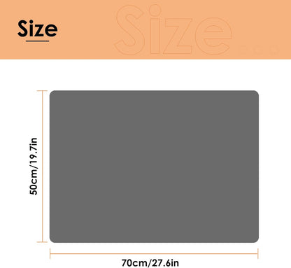 KitchenRaku Extra Large Silicone Mat for Kitchen Worktop Protector, Thickened Nonstick Heat Resistant Countertop Mat, Nonskid Placemat, Craft Mat, Table Mat (Grey, 23.6"x31.5")