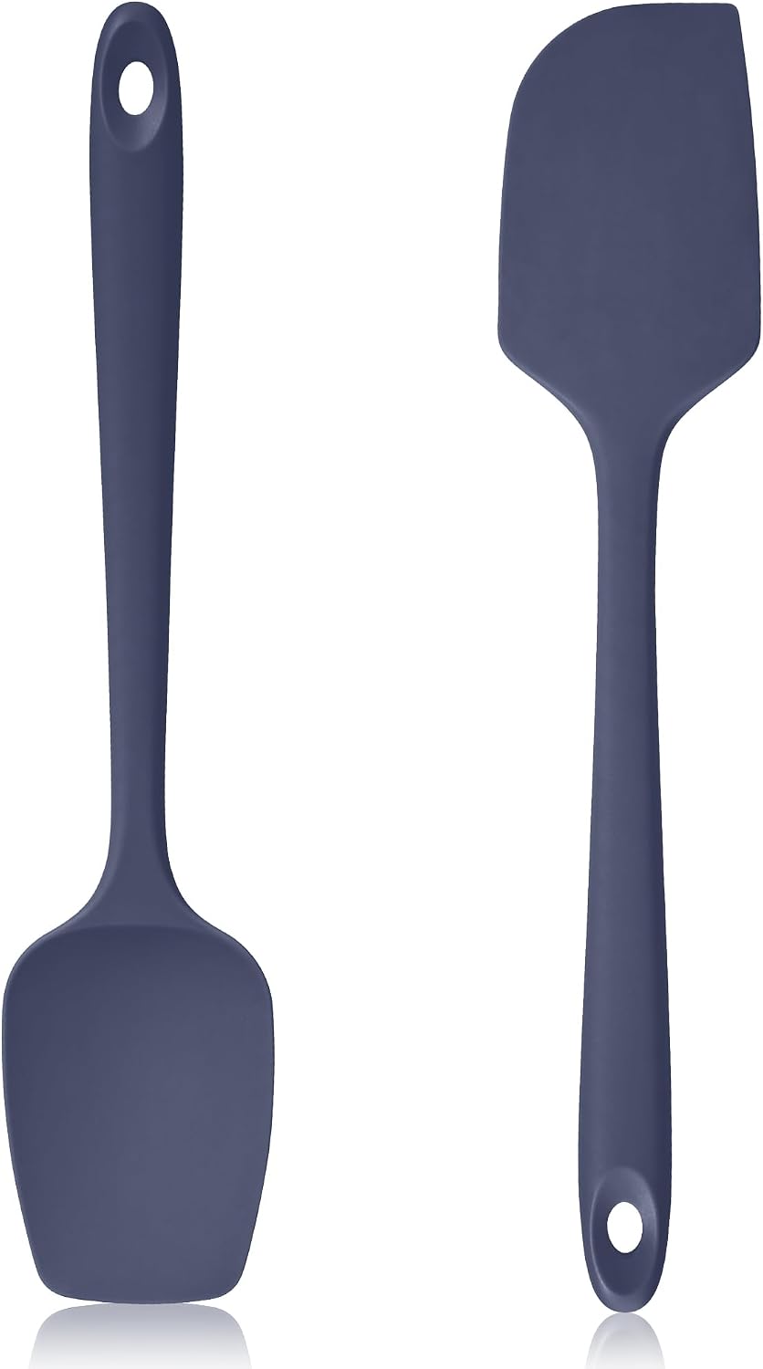 600ºF Heat Resistant Silicone Spoon Spatula for Cooking, Aqua Sky