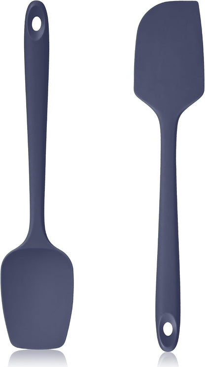 600ºF Heat Resistant Silicone Spoon Spatula for Cooking, Aqua Sky