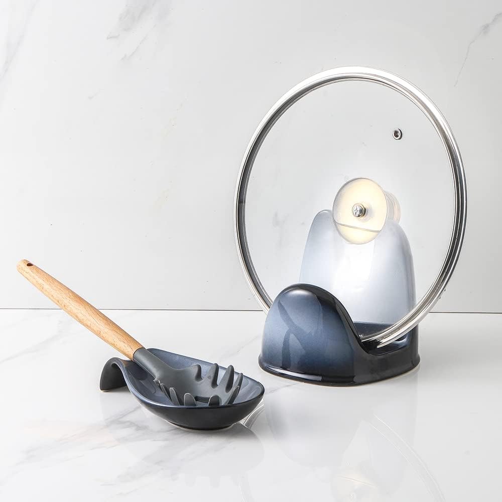 Nihow Ceramic Pot Lid Holder While Cooking for Kitchen Counter/Stove Top