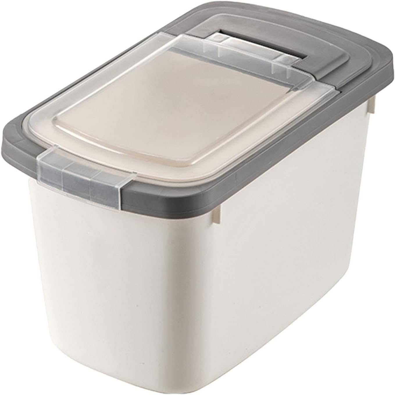 Food Storage Containers With Lids, Airtight Rice Dispenser, Large Capacity Storage Bins, BPA Free Plastic Sealed Holder Bin Dispenser, Pet Food Container, Rice Bucket for Cereal Grain Flour (white)