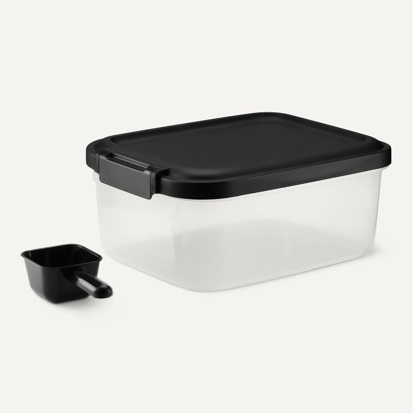 Amazon Basics Pet Food Storage Container with Rolling Wheels, BPA-Free, Detachable Scoop, 50lbs Capacity