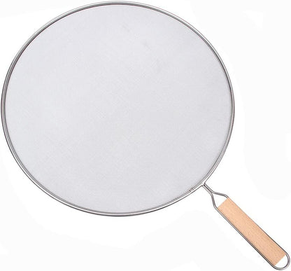 8 Inch Grease Splatter Screen Guard Stainless Steel Splash Screen Protector Guards with Handle Splash-Proof Frying Pan Mesh Pot Lid Cover for Kitchen Cooking Gadgets