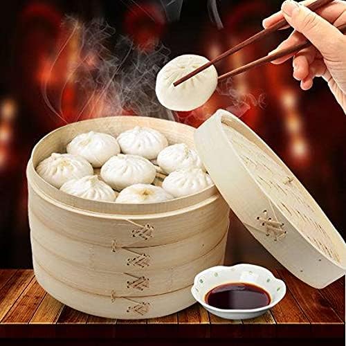 JapanBargain 2224, Large Chinese Bamboo Steamer Steaming Basket for Vegetable Seafood Dim Sum Dumpling Bun Egg, 12-inch