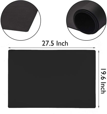 27.5 ''by 19.6 ''Oversize Silicone Placemat for Craft Flexible Multipurpose Huge Extra Large Size Non Slip Waterproof Baking Mat Sheet Black 1 PCS