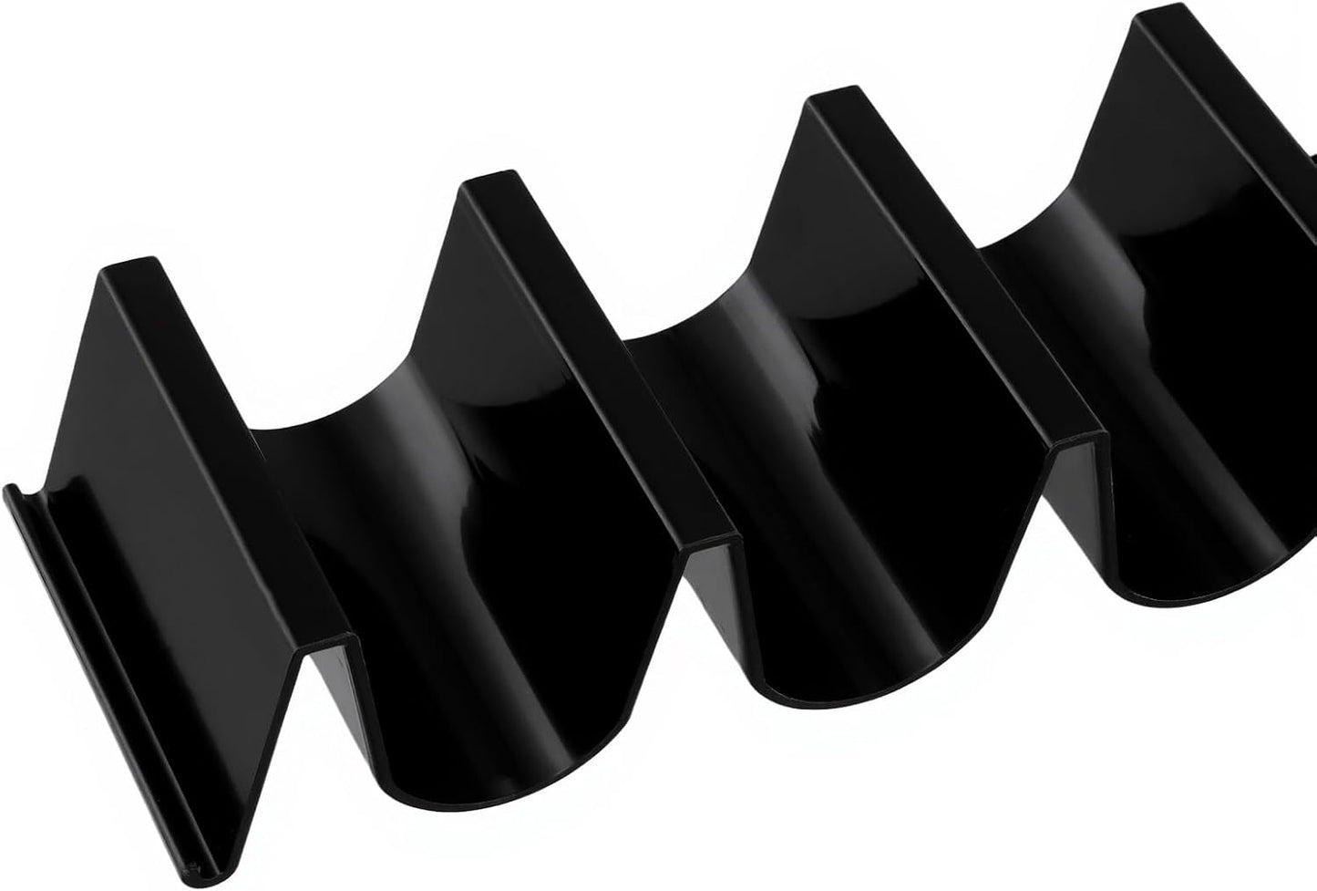 JAPCHET 24 PCS Taco Holder Stands, Black Large Taco Rack Tray Plates Plastic for Tacos Tuesday Night Party Supplies, Each Holds Up to 4 Tacos