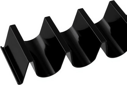 JAPCHET 24 PCS Taco Holder Stands, Black Large Taco Rack Tray Plates Plastic for Tacos Tuesday Night Party Supplies, Each Holds Up to 4 Tacos