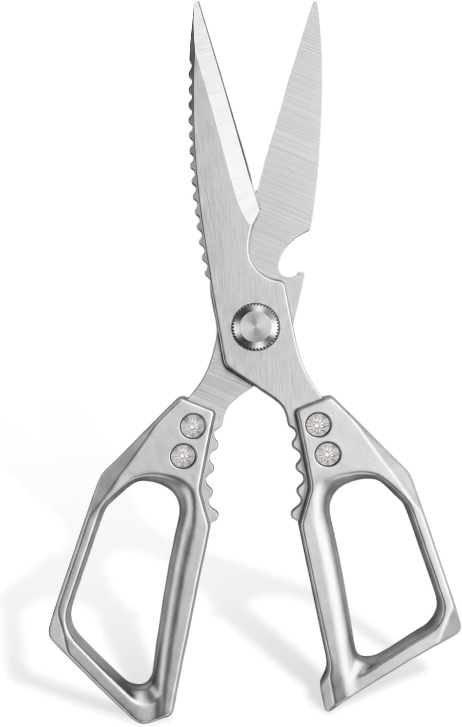 Heavy Duty Kitchen Scissors, Stainless Steel All-Purpose Food Shears - Sharp Cooking Scissors for Poultry, Dishwasher Safe, Silver