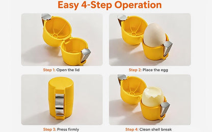 Handheld Egg Shell Opener, Eggshell Separator and Cutter, Food Grade PP Stainless Steel Egg Topper Cutter for Chicken Duck Eggs, Portable Lightweight Kitchen Gadget for Home Cooking Baking (orange)