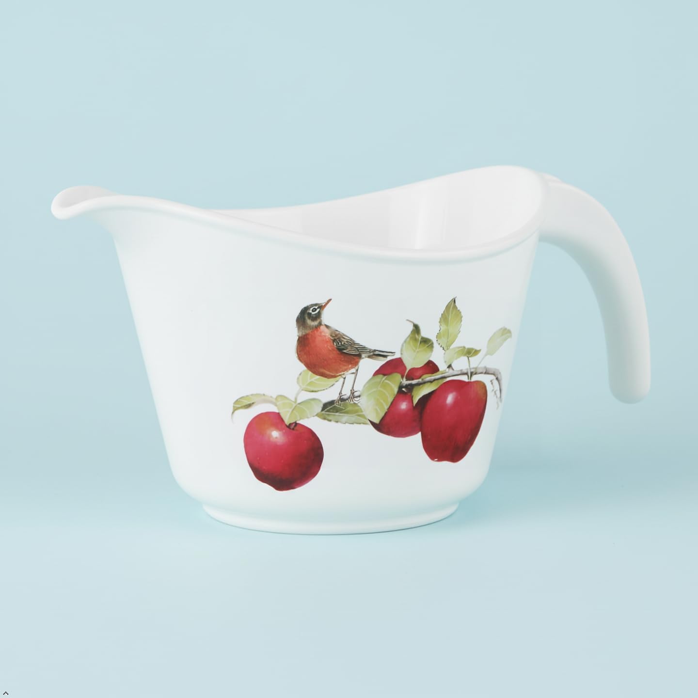 Batter Bowl With Pour Spout, Non-Slip Base,Space Saving Detachable Handle with Lid, 2 QT Heavy Duty BPA-Free Microwave & Dishwasher Safe (Fresh Lemons)